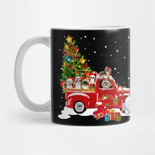 Guines Red Car Truck Christmas Tree Funny Santa T-Shirt Mug